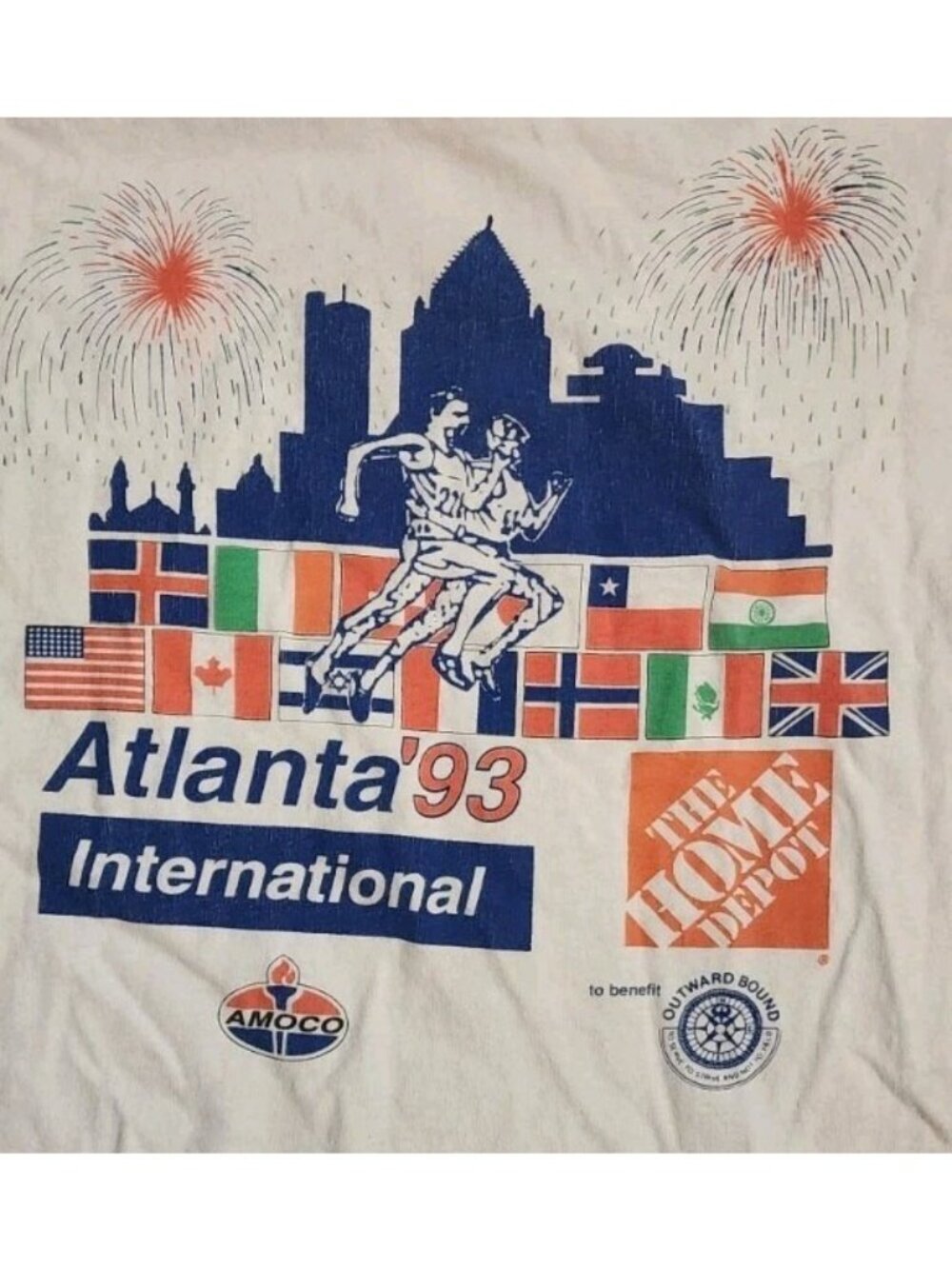 Vintage T-Shirt XL Single Stitch Atlanta Skyline Home Depot Mascot Olympics 90s